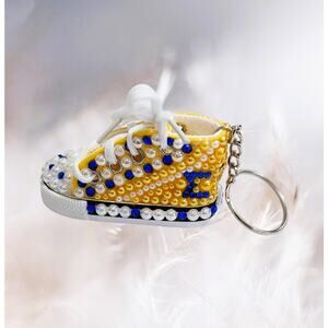 Sigma Gamma Rho Keychain Yellow Pearls Custom Made Shoe